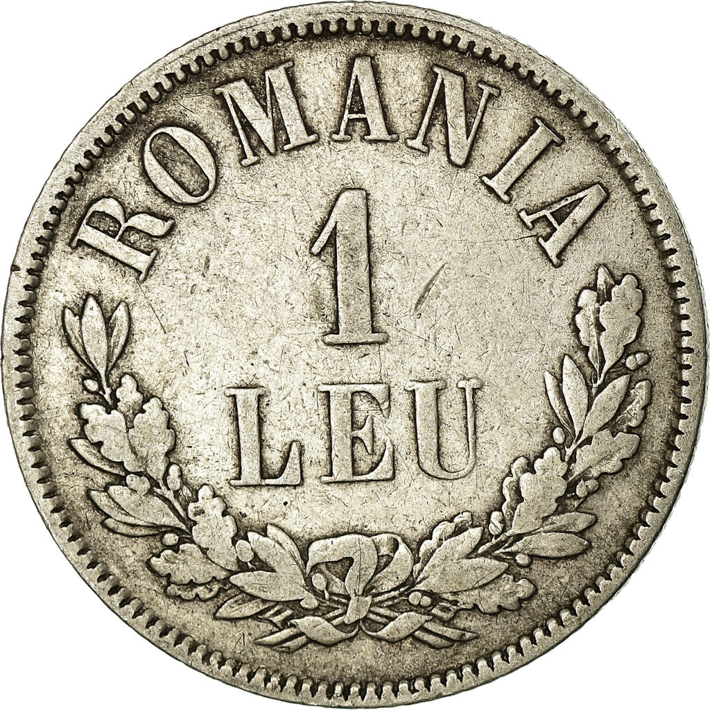 Coin, Romania, Carol I, Leu, 1873, VF(20-25), Silver, KM:10