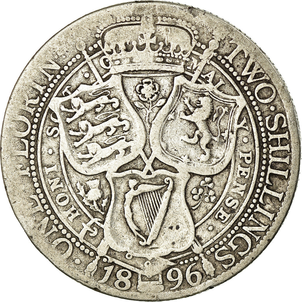 Coin, Great Britain, Victoria, Florin, Two Shillings, 1896, F(12-15), Silver