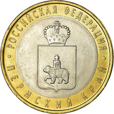 Coin, Russia, 10 Roubles, 2010, Permskiy Krai, MS(63), Bi-Metallic, KM:1277