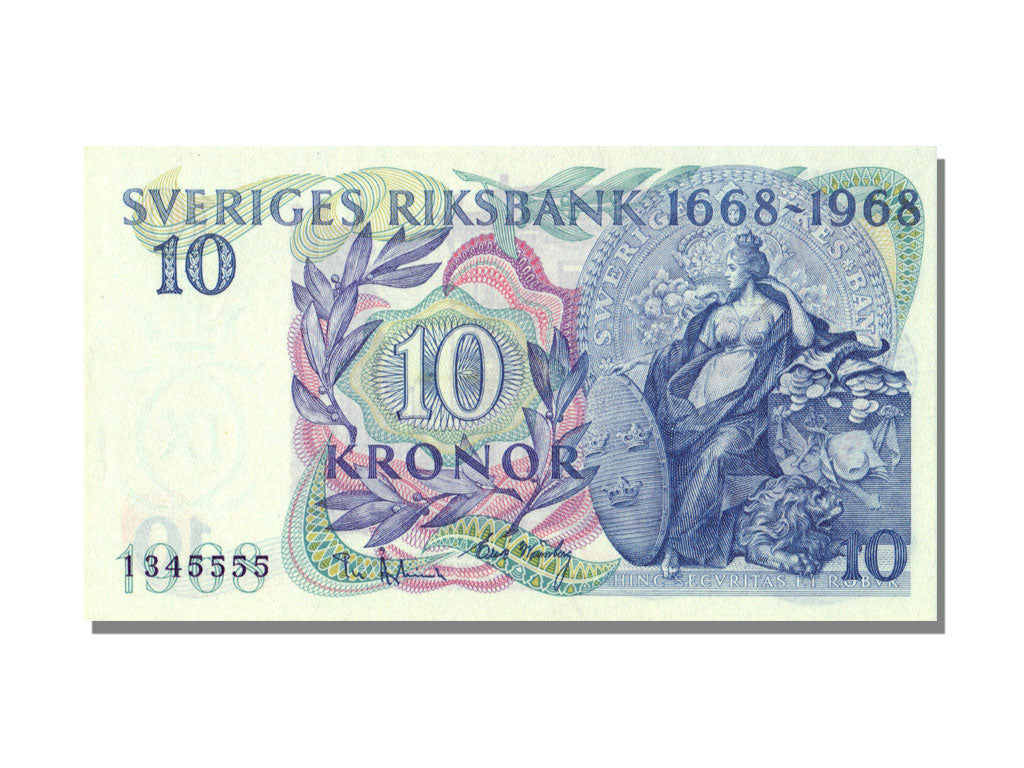 Sweden, 10 Kronor, 1968, UNC(65-70)