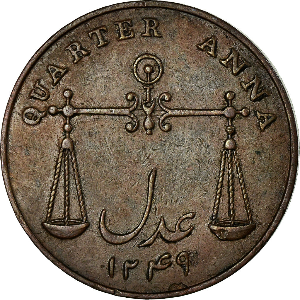 Coin, INDIA-BRITISH, BOMBAY PRESIDENCY, 1/4 Anna, Paisa, 1833, Calcutta