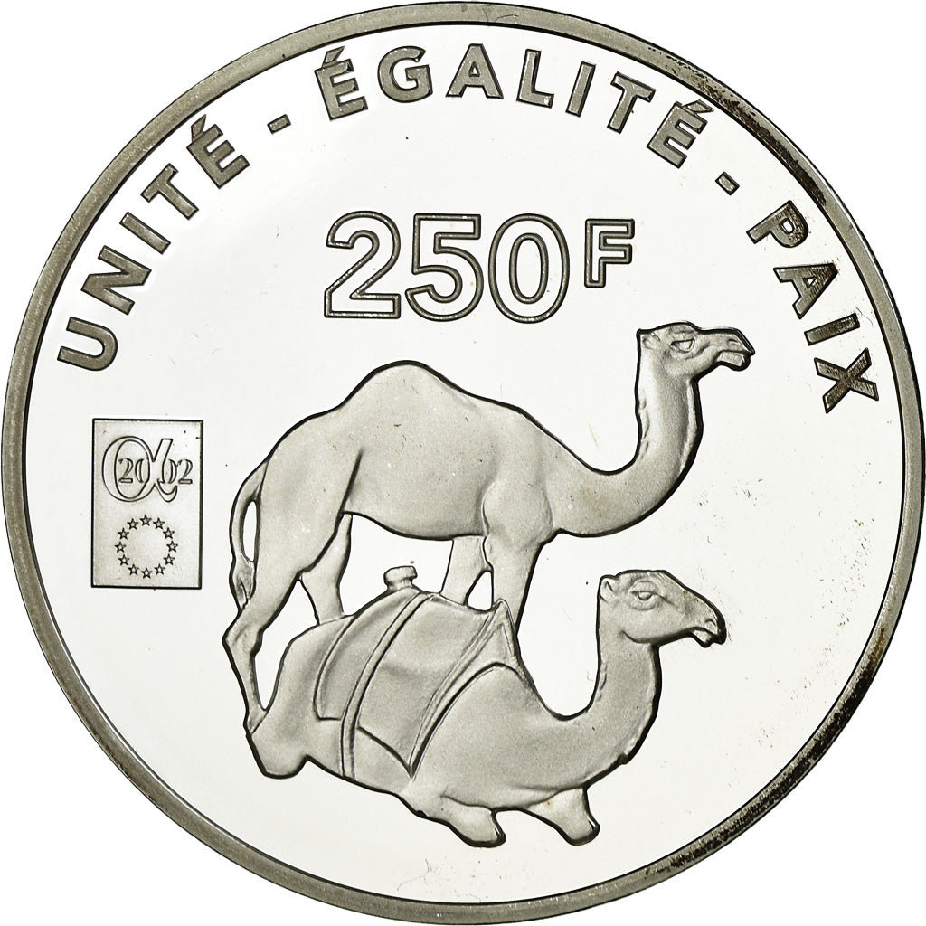 Coin, Djibouti, 250 Francs, 2002, Paris, MS(65-70), Silver, KM:41