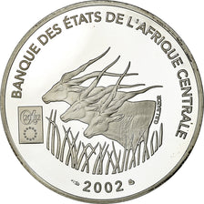 Munten, Staten van Centraal Afrika, 1000 Francs, 2002, FDC, Zilver