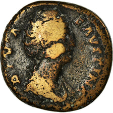 Coin, Diva Faustina I, Sestertius, AD 146-161, Rome, VF(20-25), Bronze, RIC:1128