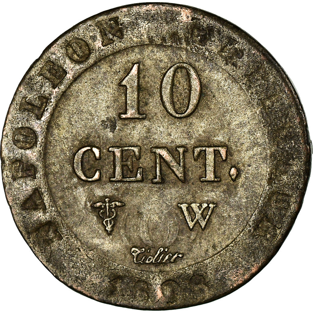 Coin, France, Napoléon I, 10 Centimes, 1808, Lille, EF(40-45), Billon, KM:676.9