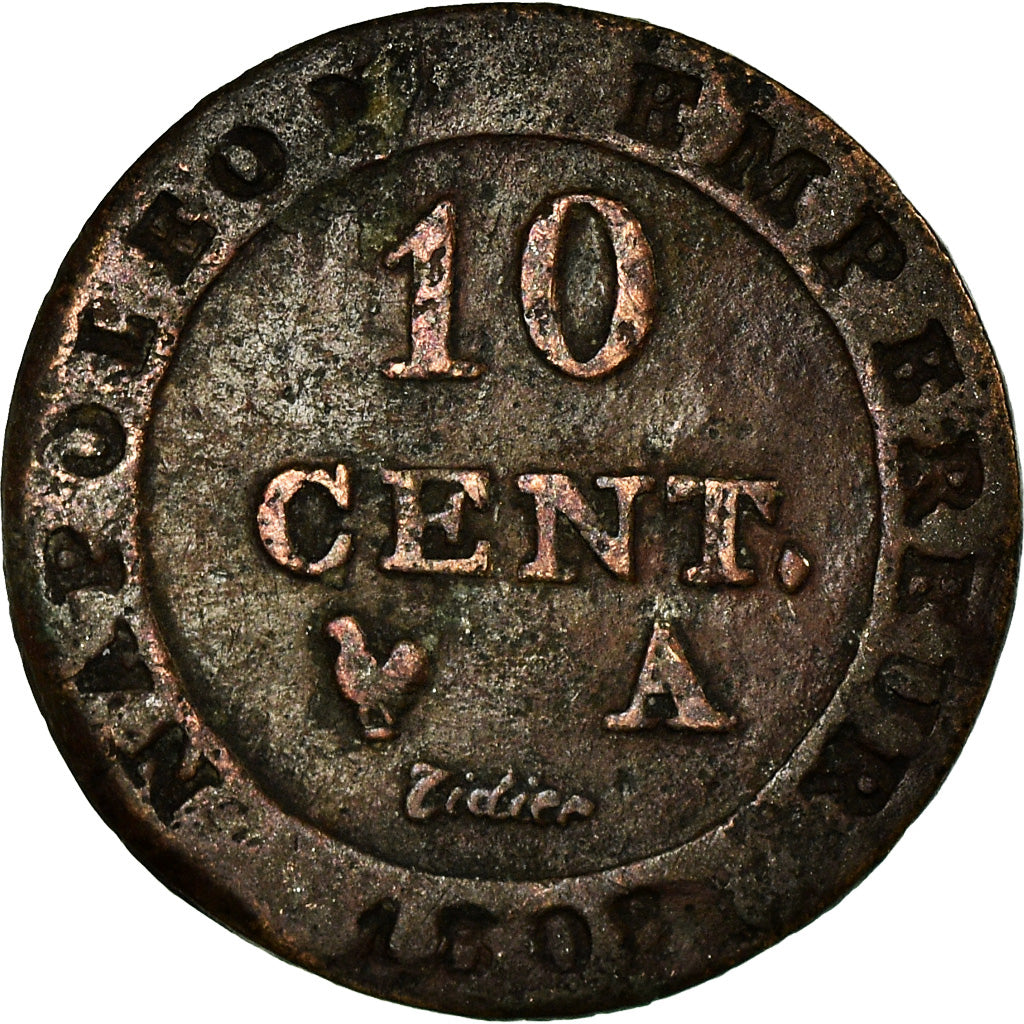 Moneta, Francia, Napoléon I, 10 Centimes, 1808, Paris, Contemporary forgery