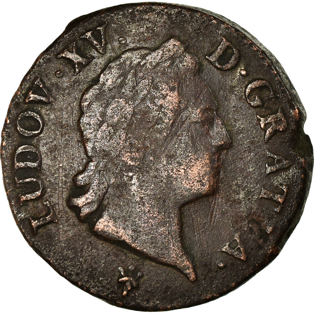 Moeda, França, Louis XV, Sol à la vieille tête, 1770, Reims, VF(30-35)