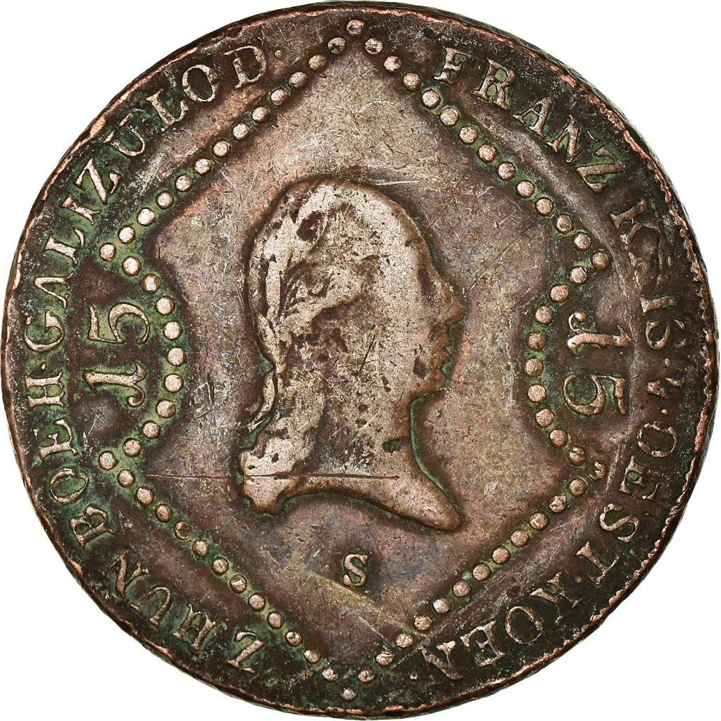 Coin, Austria, Franz II (I), 15 Kreuzer, 1807, Schmollnitz, VF(20-25), Copper