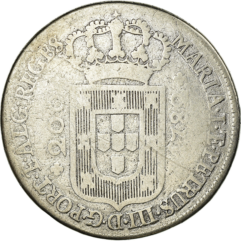 Moneta, Portogallo, Maria I and Pedro III, 200 Reis, 12 Vintens, 200 = 240 Reis