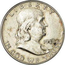 Moneta, USA, Franklin Half Dollar, Half Dollar, 1948, Philadelphia, AU(50-53)