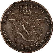 Münze, Belgien, Leopold I, 5 Centimes, 1851, S+, Kupfer, KM:5.1