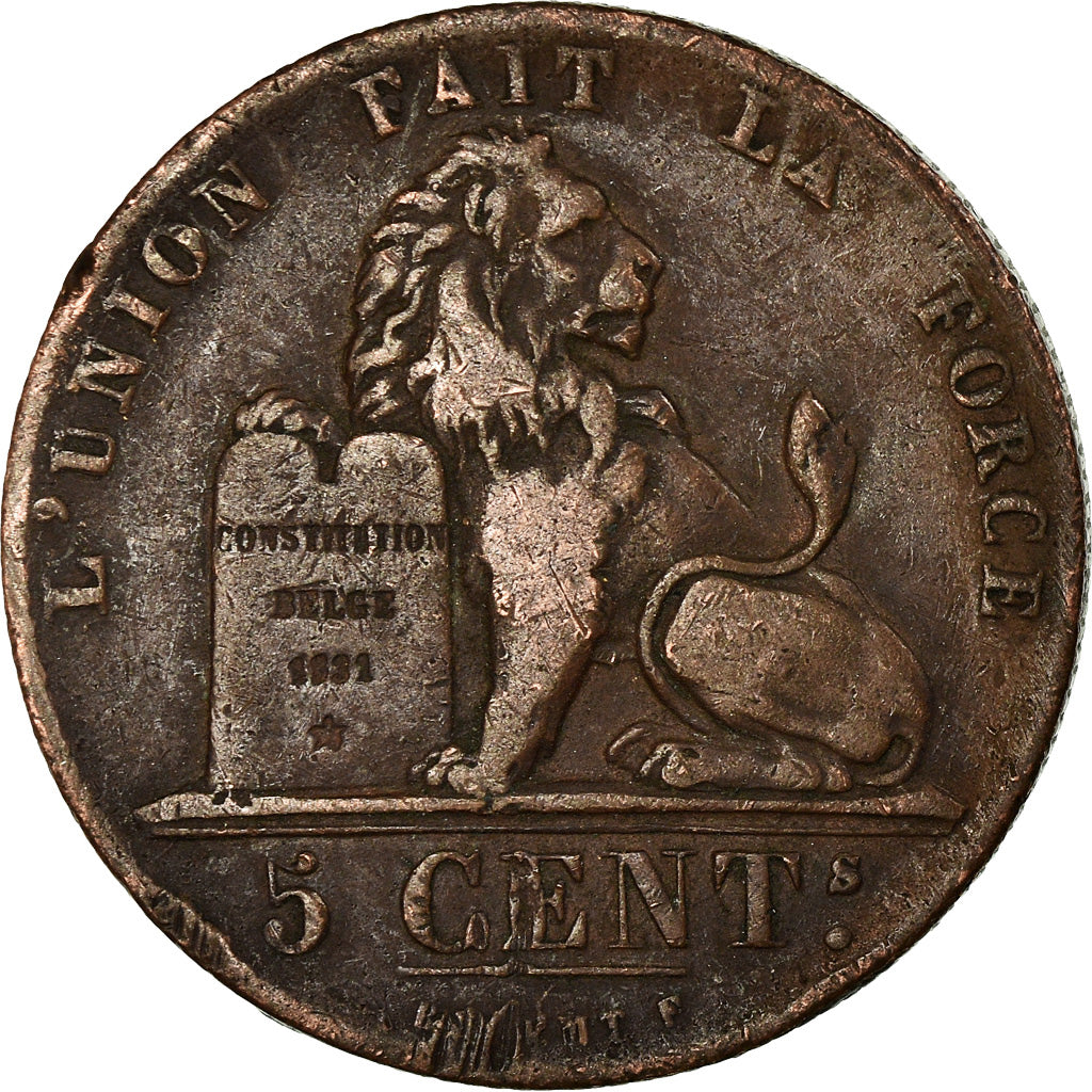 Coin, Belgium, Leopold I, 5 Centimes, 1851, VF(30-35), Copper, KM:5.1