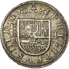 Moeda, Espanha, Philip III, 2 Reales, 1621/14, Segovia, Rara, AU(55-58), Prata