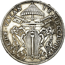 Coin, ITALIAN STATES, PAPAL STATES, Scudo, 1758, Rome, VF(30-35), Silver