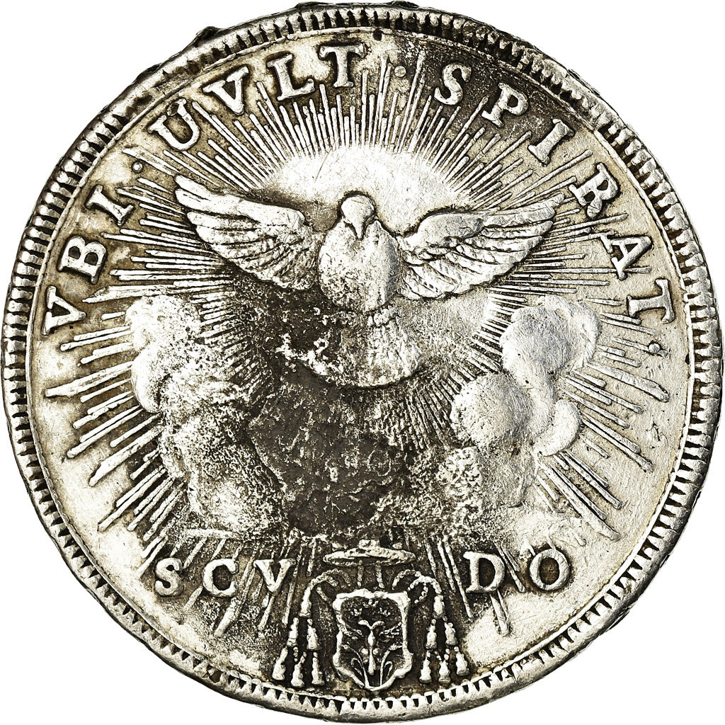 Coin, ITALIAN STATES, PAPAL STATES, Scudo, 1758, Rome, VF(30-35), Silver