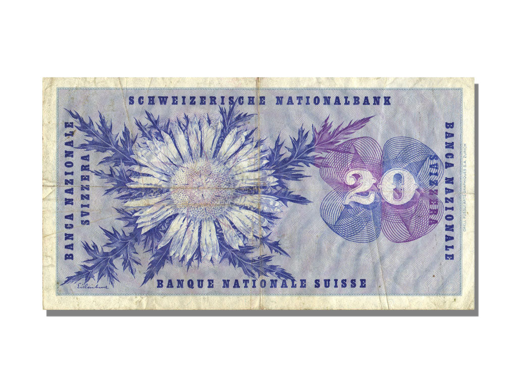 Switzerland, 20 Francs, 1969, 1969-01-15, EF(40-45), 66V
