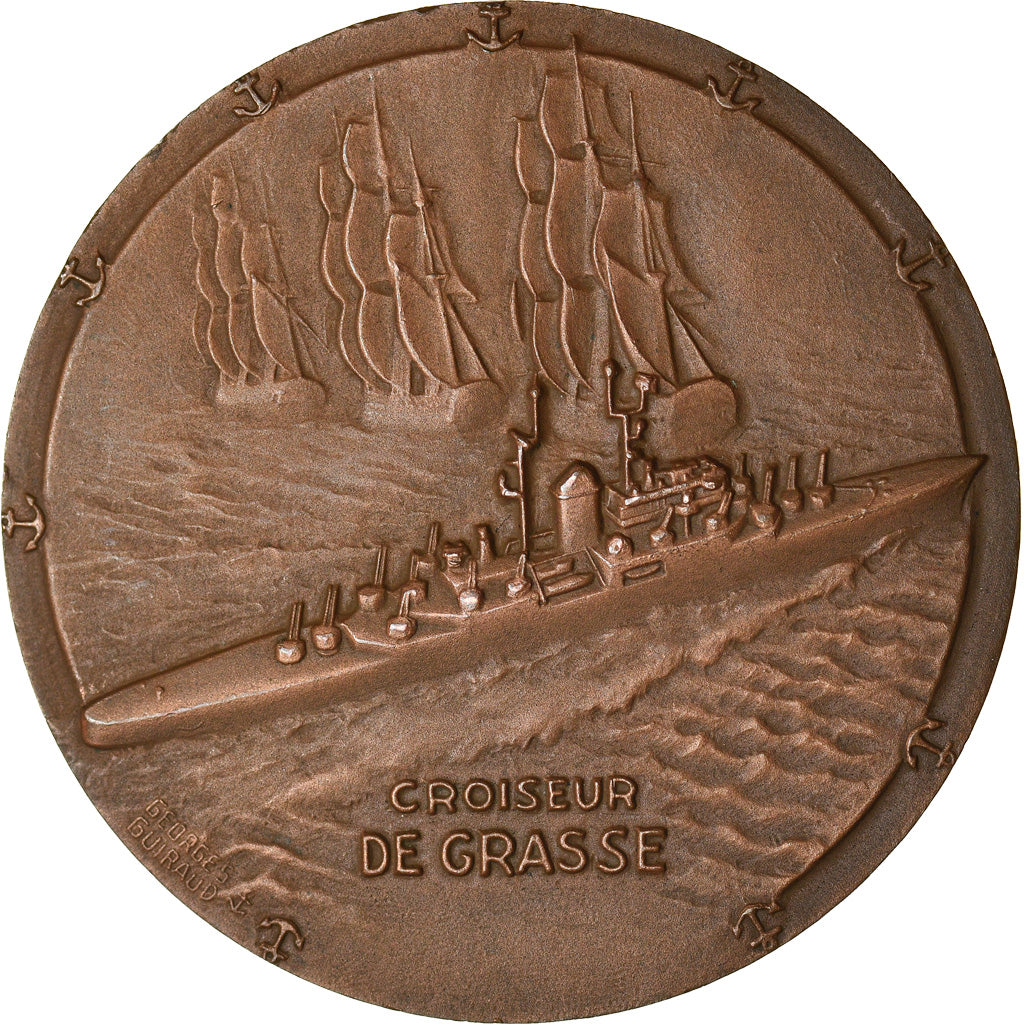 France, Medal, Croiseur de Grasse, Shipping, Guiraud, MS(63), Bronze