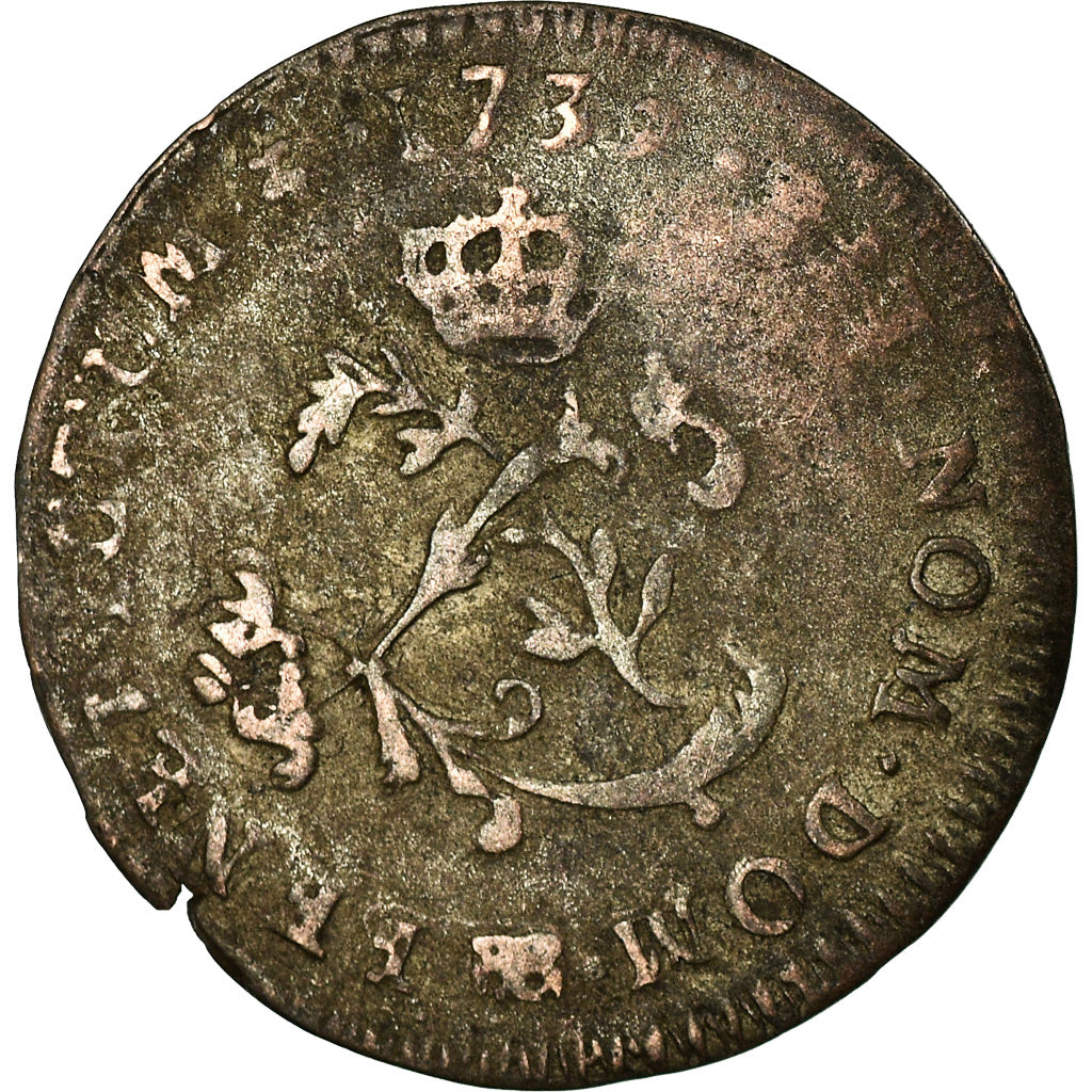 Monnaie, France, Louis XV, Double Sol, 1739, Strasbourg, TB, Billon, Gadoury:281