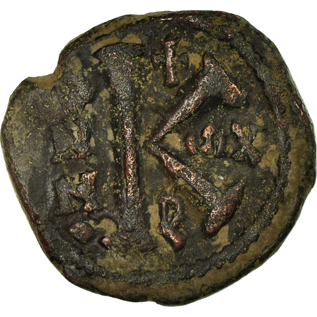 Coin, Maurice Tiberius, Half Follis, 597-598, Antioch, VF(20-25), Bronze