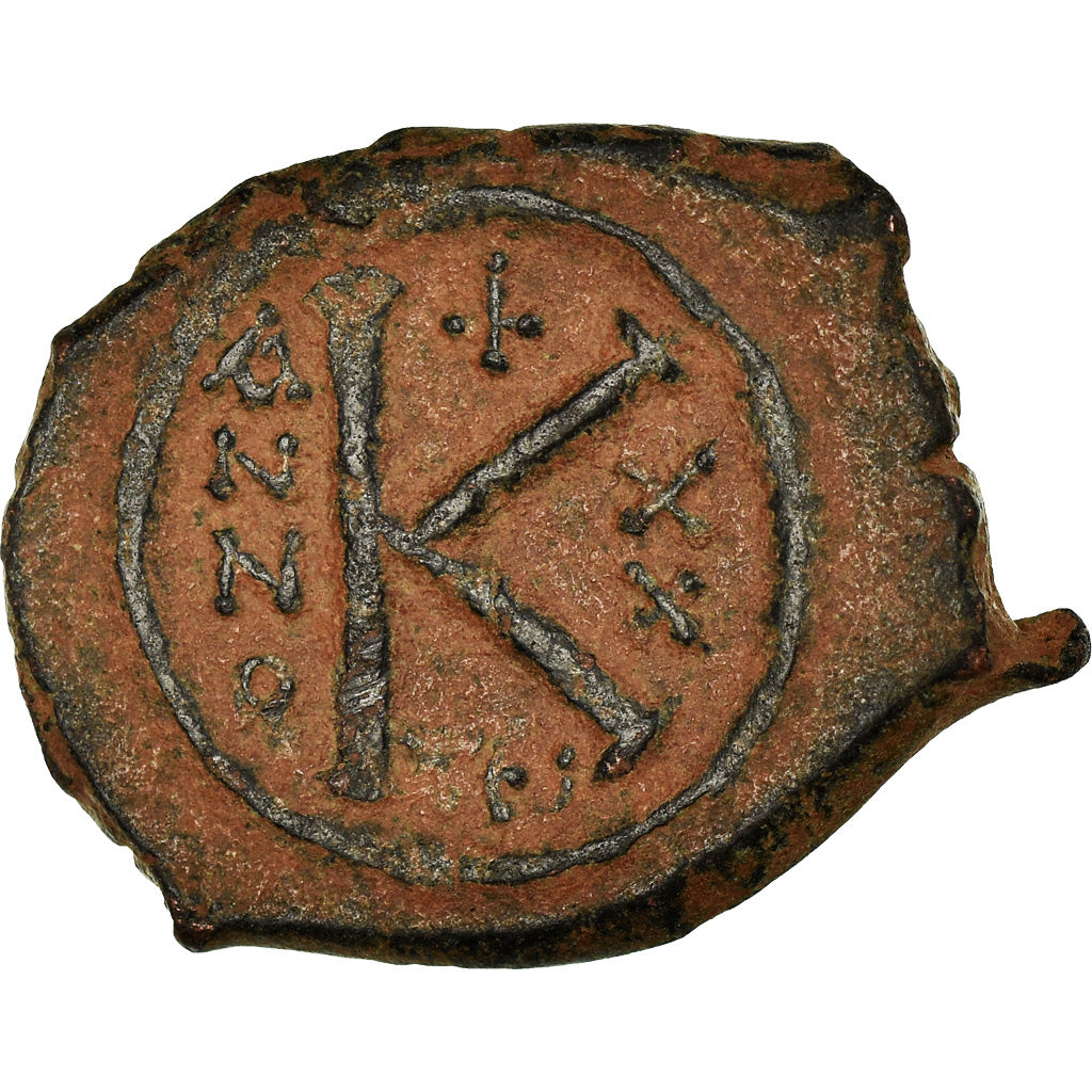 Coin, Maurice Tiberius, Half Follis, 601-602, Antioch, VF(30-35), Bronze