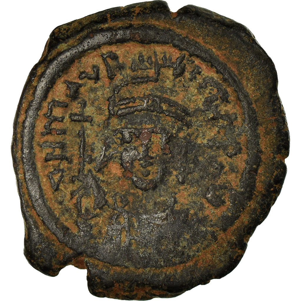 Münze, Maurice Tiberius, Half Follis, 585-586, Antioch, S+, Bronze, Sear:535
