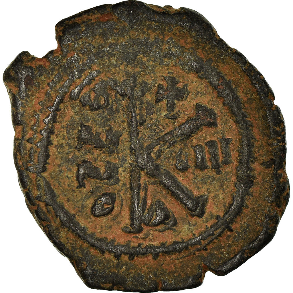 Münze, Maurice Tiberius, Half Follis, 585-586, Antioch, S+, Bronze, Sear:535