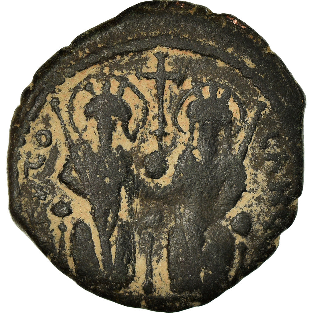Coin, Justin II, Follis, 573-574, Antioch, VF(30-35), Copper, Sear:379