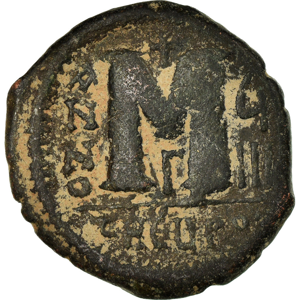 Coin, Justin II, Follis, 573-574, Antioch, VF(30-35), Copper, Sear:379
