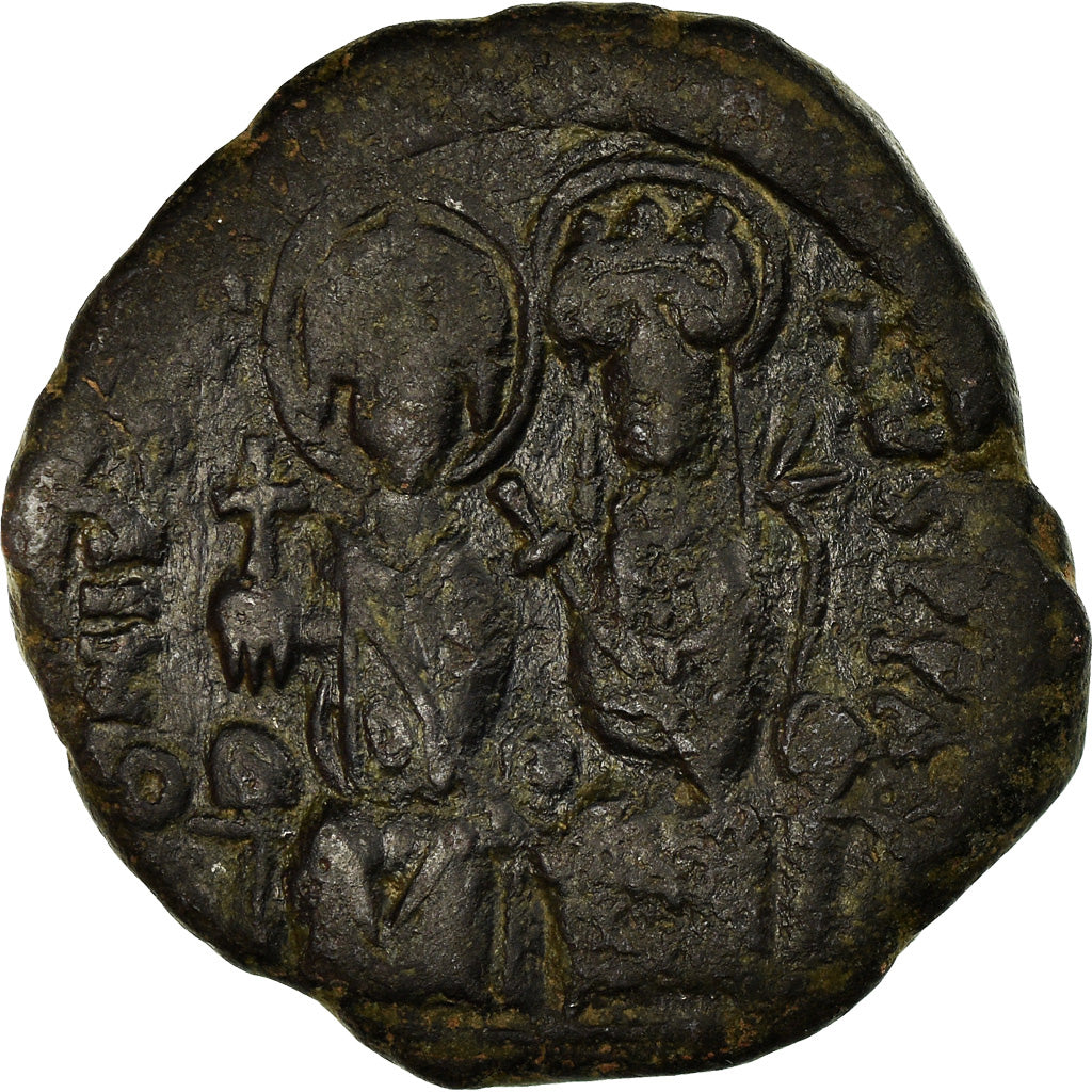 Coin, Justin II, Follis, 573-574, Constantinople, EF(40-45), Copper, Sear:360