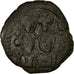 Coin, Justin II, Follis, 573-574, Constantinople, EF(40-45), Copper, Sear:360