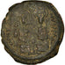 Moneta, Justin II, Follis, 573-574, Constantinople, VF(30-35), Miedź, Sear:360