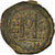 Moneta, Justin II, Follis, 573-574, Constantinople, MB+, Rame, Sear:360
