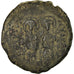 Münze, Justin II, Follis, 574-575, Constantinople, S+, Kupfer, Sear:360