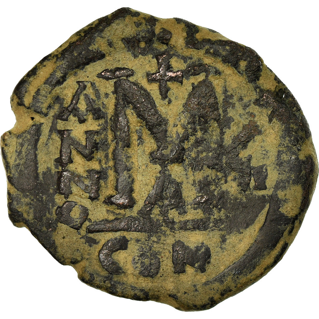 Münze, Justin II, Follis, 571-572, Constantinople, S+, Kupfer, Sear:360