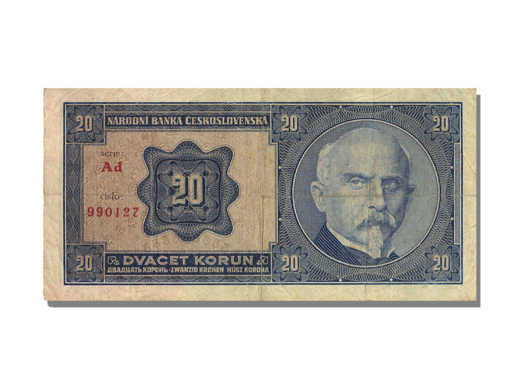 Czechoslovakia, 20 Korun, 1926, KM #21a, 1926-10-01, EF(40-45), Ad