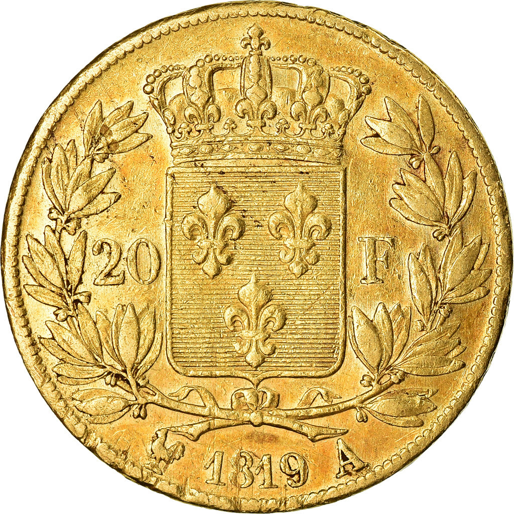 Moneda, Francia, Louis XVIII, 20 Francs, 1818, Paris, MBC, Oro, KM:712.1