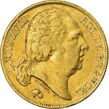 Moneta, Francia, Louis XVIII, 20 Francs, 1817, Bayonne, MB+, Oro, KM:712.5