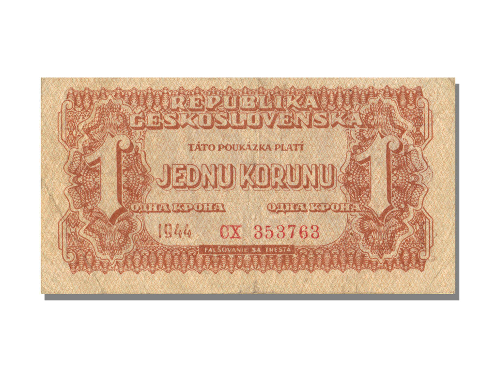 Czechoslovakia, 1 Korunu, 1944, EF(40-45), CX