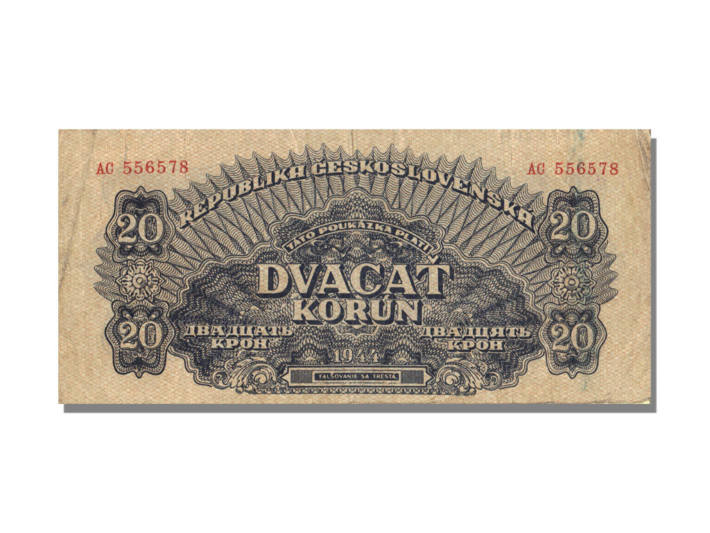 Czechoslovakia, 20 Korun, 1944, AU(50-53), AC