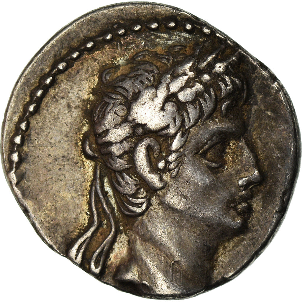 Coin, Augustus, Denarius, 19-18 BC, Caesaraugusta, AU(50-53), Silver, RIC:36a