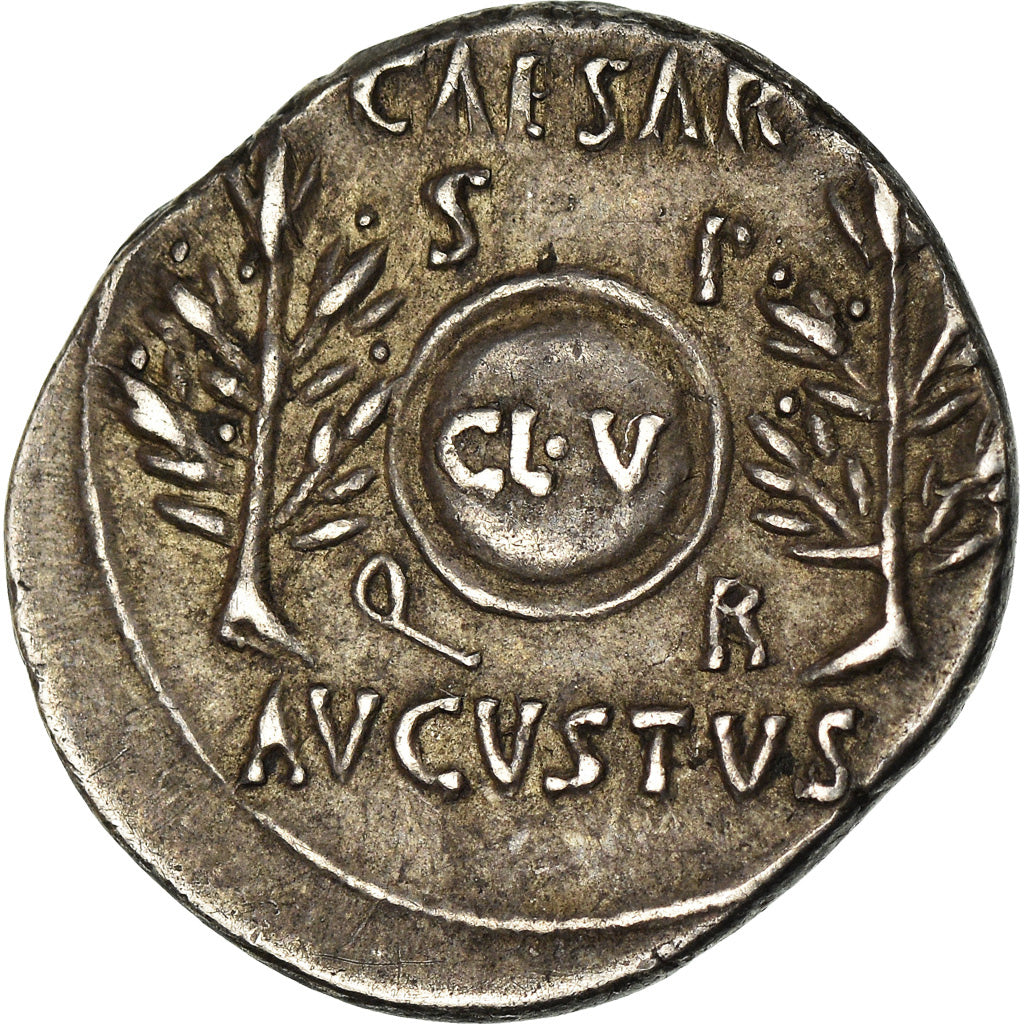 Coin, Augustus, Denarius, 19-18 BC, Caesaraugusta, AU(50-53), Silver, RIC:36a