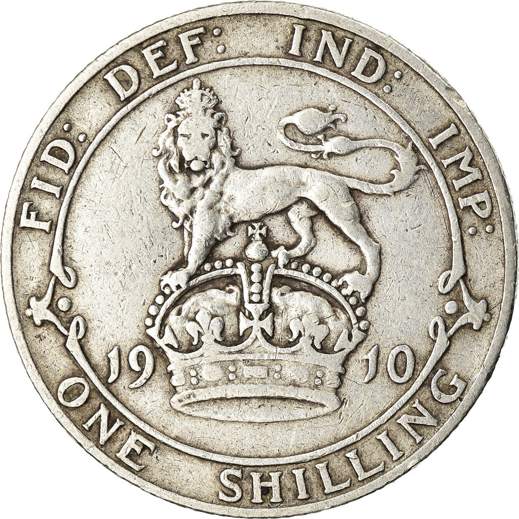 Coin, Great Britain, Edward VII, Shilling, 1910, VF(30-35), Silver, KM:800