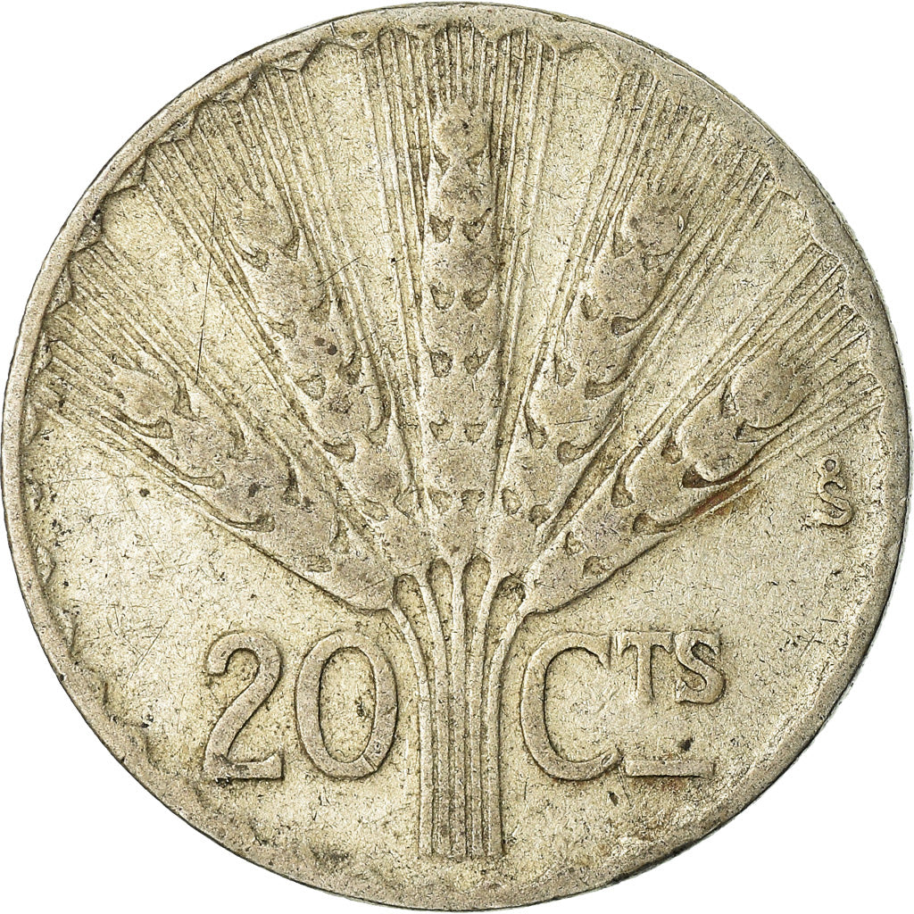 Coin, Uruguay, 20 Centesimos, 1942, Santiago, VF(20-25), Silver, KM:29