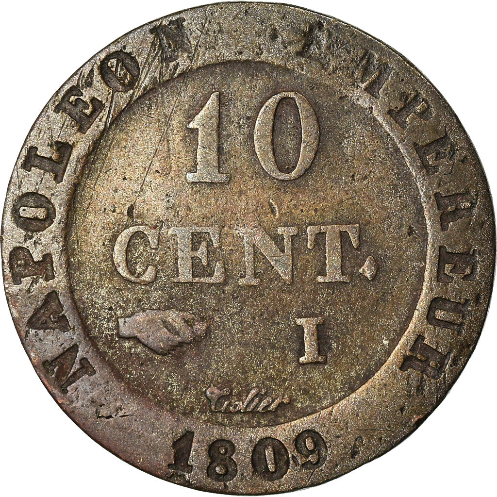 Coin, France, Napoléon I, 10 Centimes, 1809, Limoges, VF(20-25), Billon