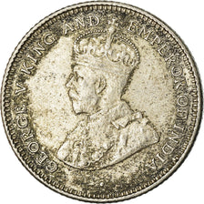 Coin, Ceylon, George V, 25 Cents, 1922, AU(55-58), Silver, KM:105a