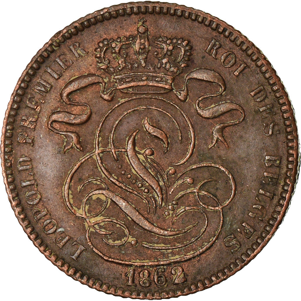 Coin, Belgium, Leopold I, Centime, 1862, AU(50-53), Copper, KM:1.4