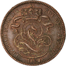 Moeda, Bélgica, Leopold I, Centime, 1862, AU(50-53), Cobre, KM:1.4