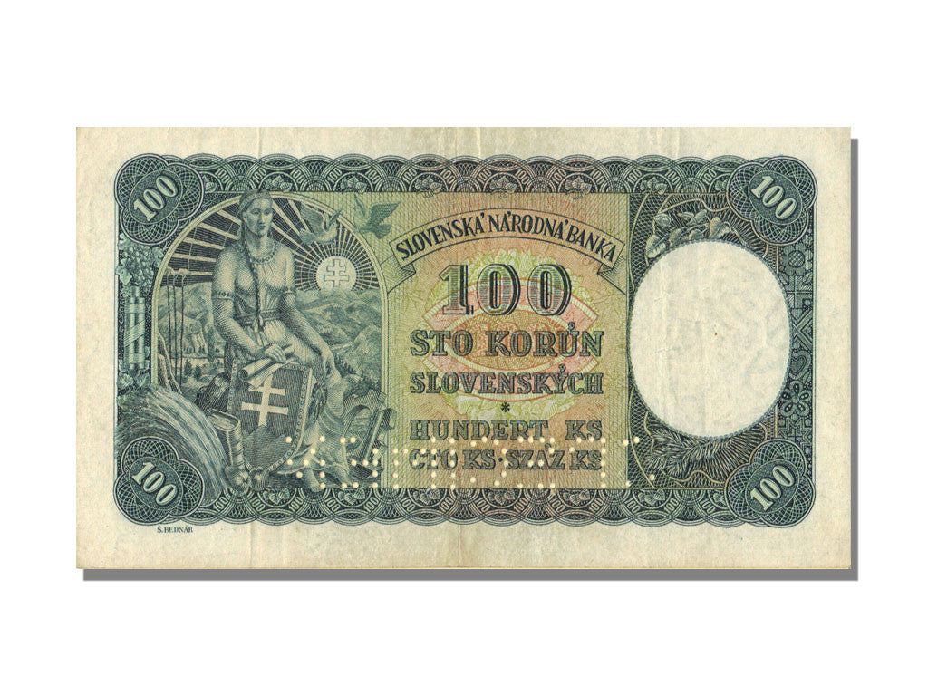 Banknote, Czechoslovakia, 100 Korun, 1940, 1940-10-07, KM:51s, AU(55-58)