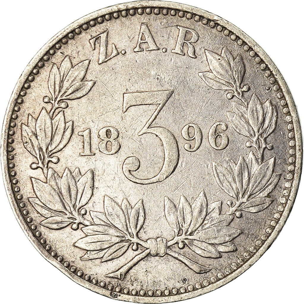 Coin, South Africa, 3 Pence, 1896, EF(40-45), Silver, KM:3