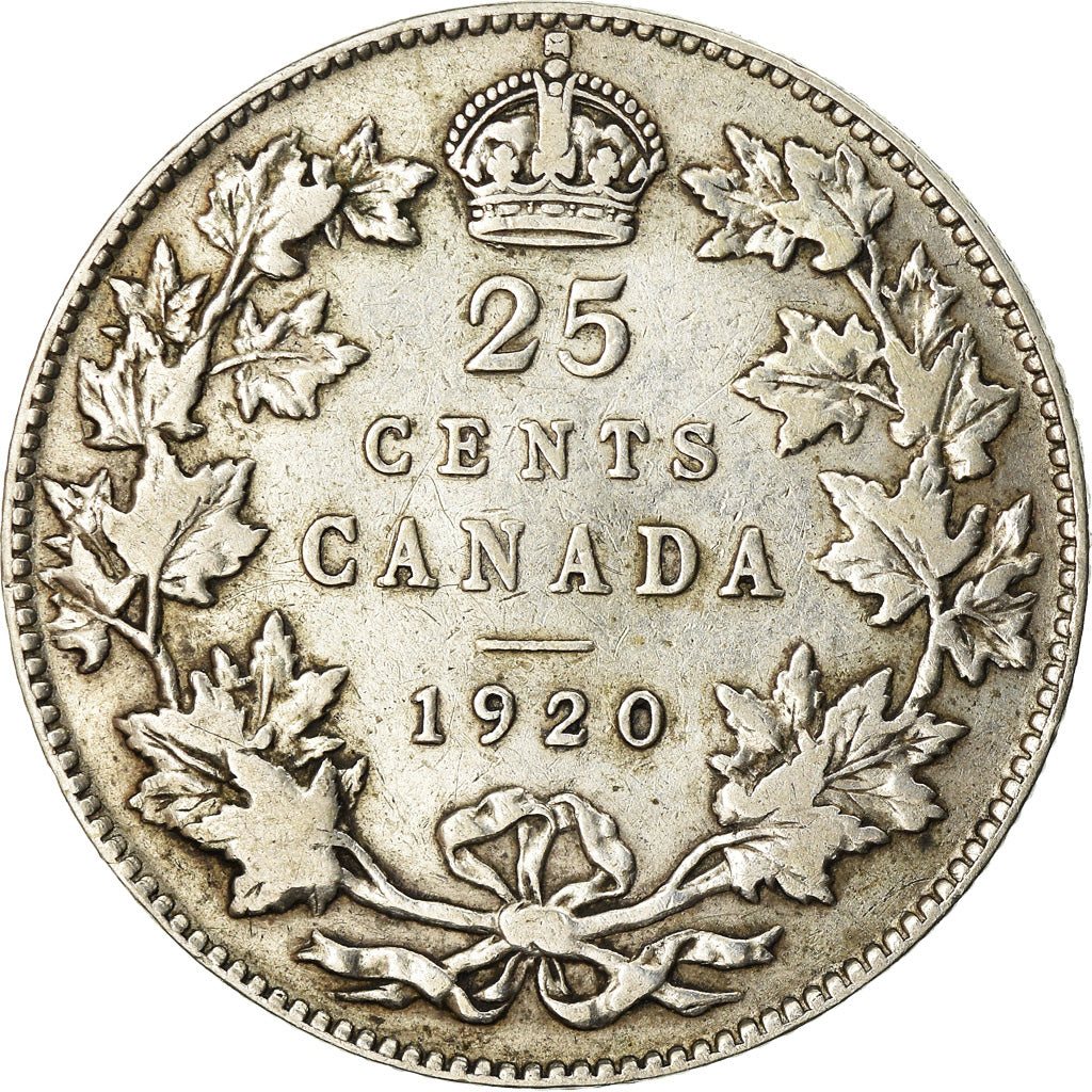 Coin, Canada, George V, 25 Cents, 1920, Royal Canadian Mint, Ottawa, VF(30-35)